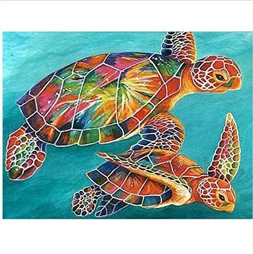 Colorful turtle diamond painting