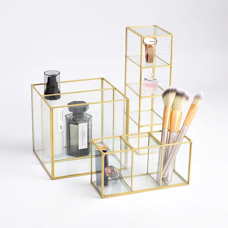 Glass makeup brush storage bucket