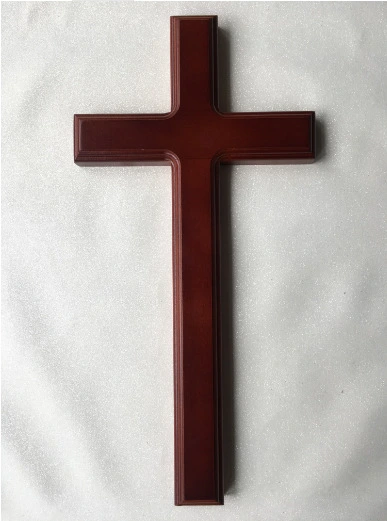 Mahogany 32cm solid wood cross