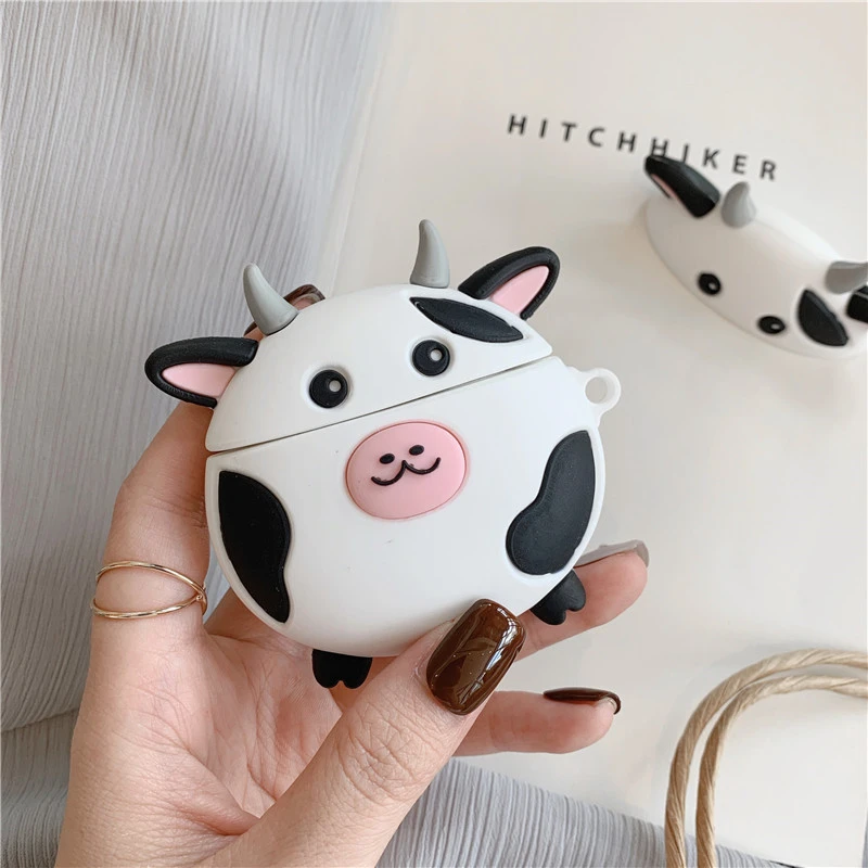 Compatible with Apple, Three-dimensional cute cow earphone shell