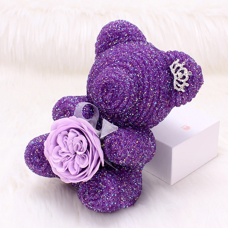 Austin Rose Soap Flower Crystal Diamond Bubble bear