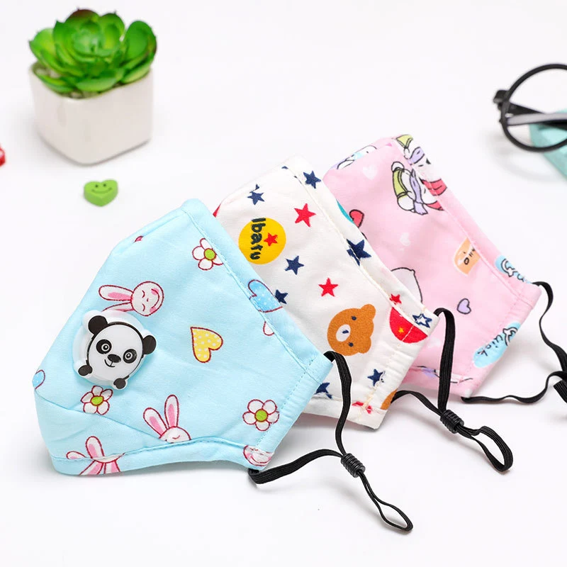 Children's cartoon printed cotton mask