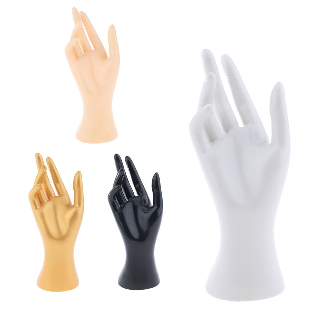 Mannequin Hand Form Finger Jewelry Display Stand Holder Hanger for Chain Bracelet Bangle Ring Watch Gloves, 4 Colors Available