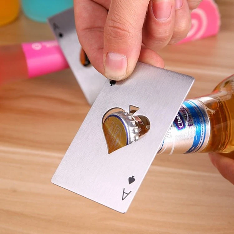 Creative Stainless Steel Playing Card Spades A Multifunctional Can Opener