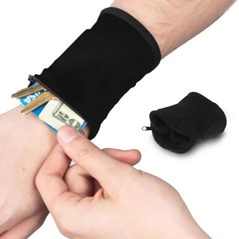 Outdoor Wrist Band with KeyCard Bag Safety Wallet Storage