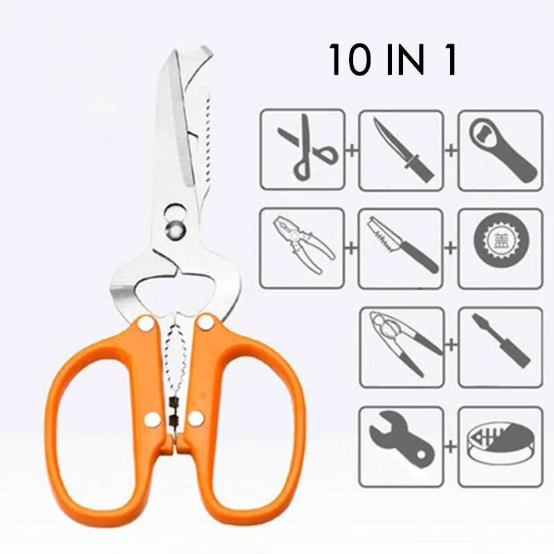 Multifunctional 10-in-1 Detachable Stainless Steel Scissors