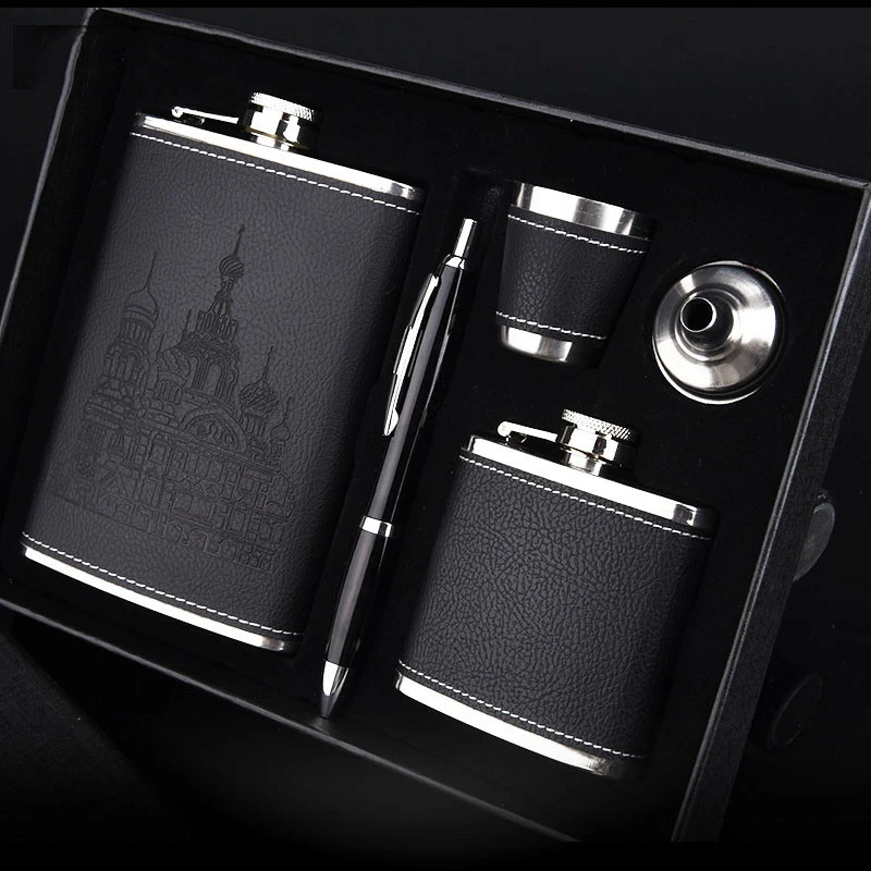 Stainless Steel Hip Flask With Thickened Outdoor Portable Small Hip Flask Set Without Pen