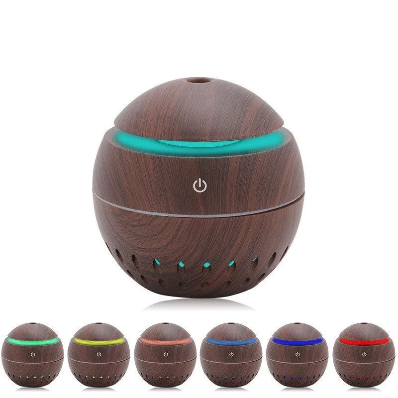 Wood Grain Humidifier USB Colorful Night Light Car