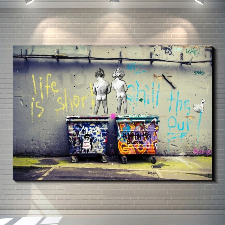 Naughty Kid Graffiti Abstract Canvas Painting