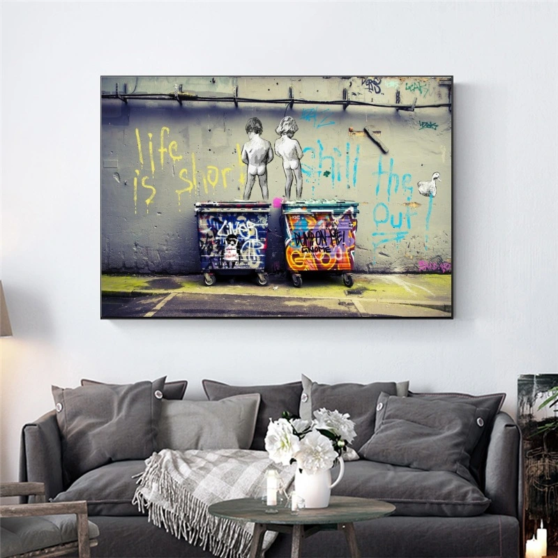 Naughty Kid Graffiti Abstract Canvas Painting