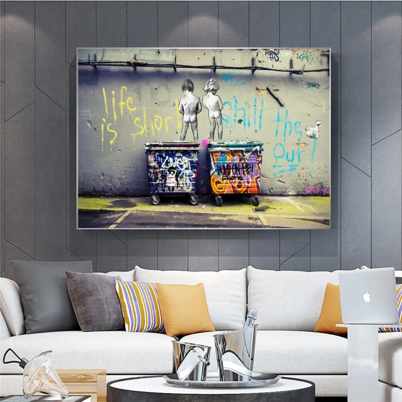 Naughty Kid Graffiti Abstract Canvas Painting