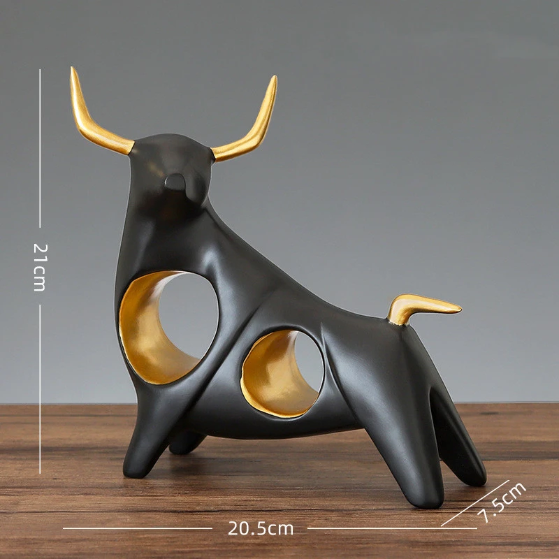 European Creative Resin Animal Cow Ornament