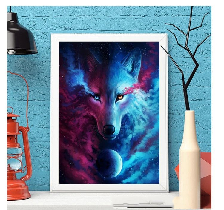 Diamond Painting Animal Wolf Head Full Diamond Living Room Home Decoration Hanging Painting