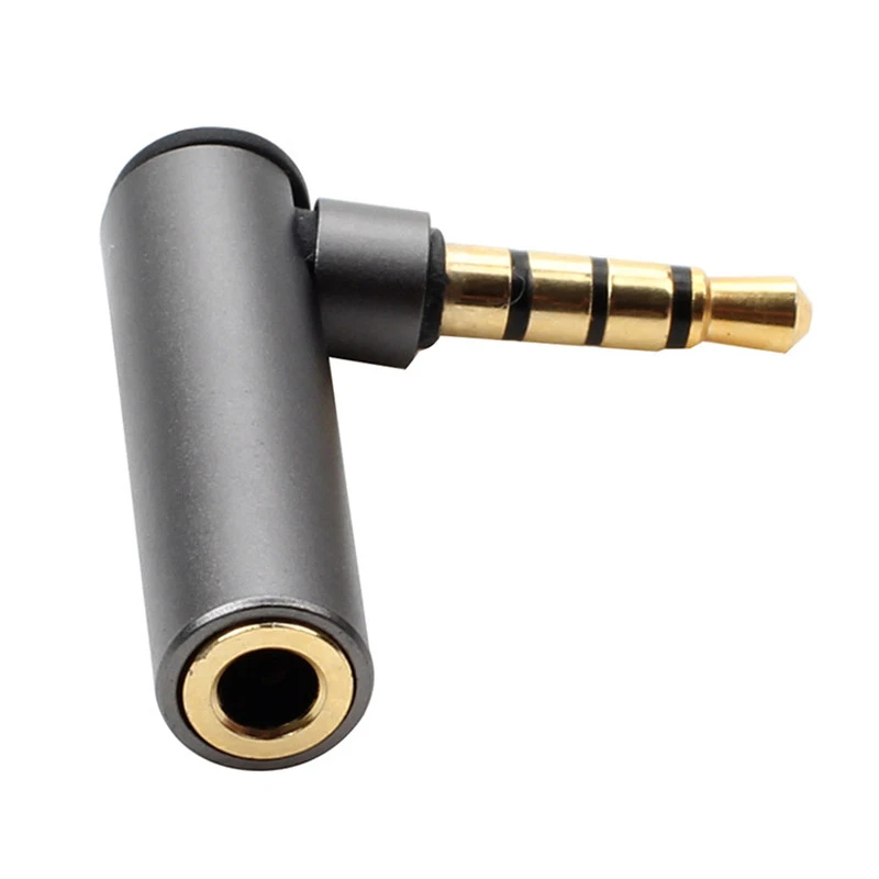 90 Degree Elbow 3.5mm Right Angle Male to Female Adapter Headphone Audio Adapter