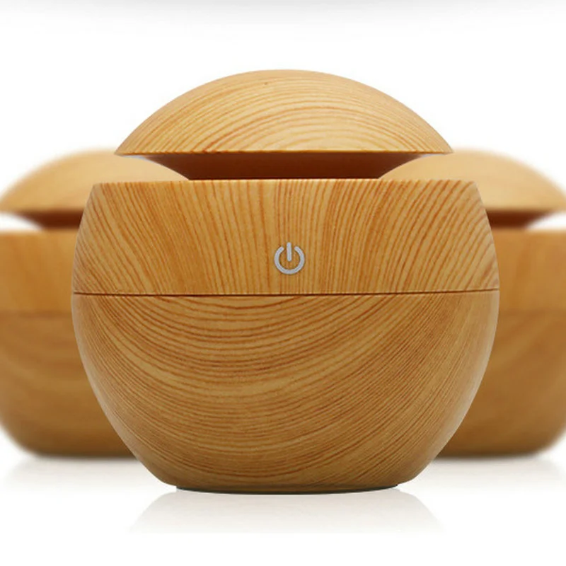 Wood Grain Colorful Lamp Mushroom Humidifier Aroma Diffuser