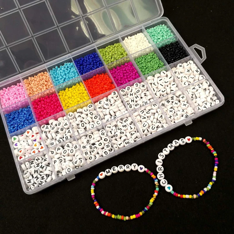 Early Education Puzzle Letter Beads DIY Beaded Handmade Bracelet Material