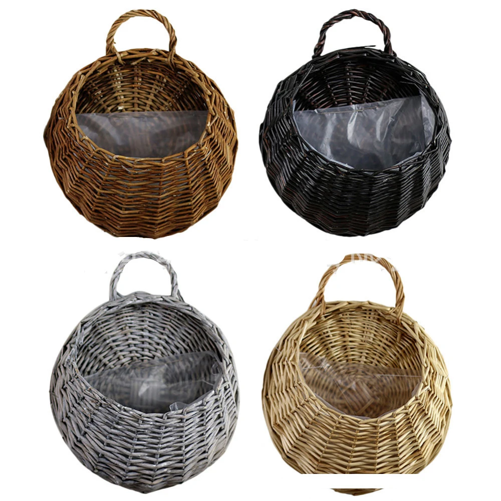 Wicker Gardening Garden Wall Decoration Hanging Basket