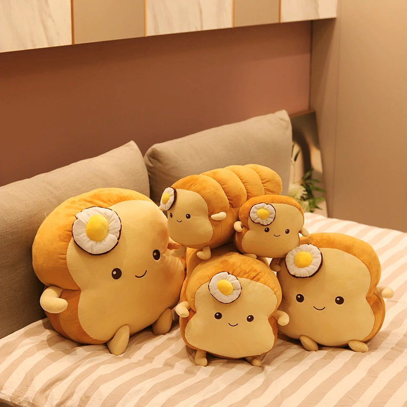 Simulation Toast Plush Toy Long Pillow Poached Egg