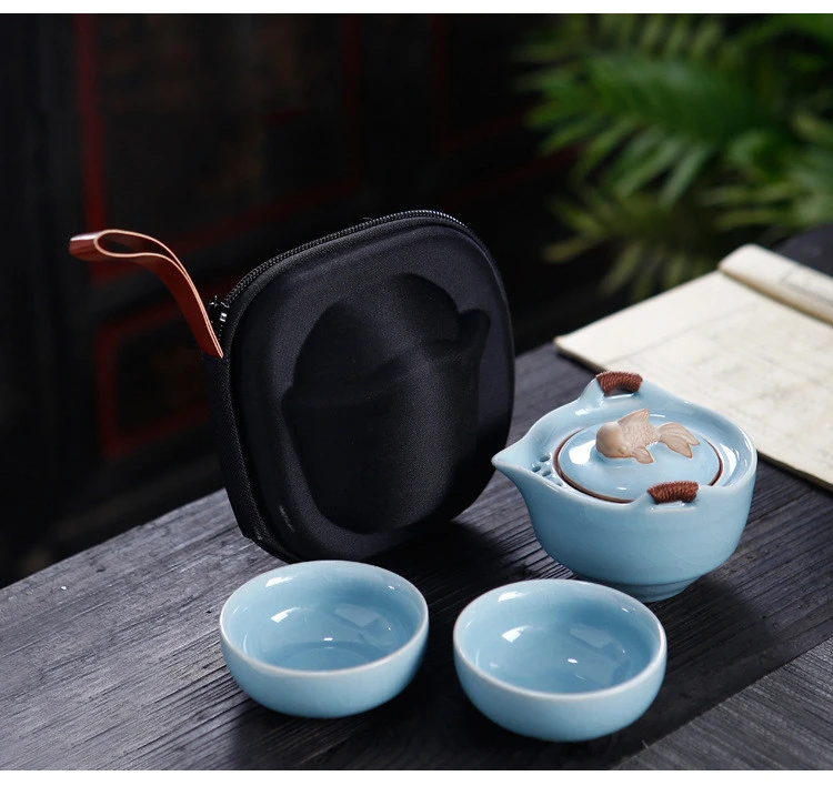 Portable Travel Tea Set Simple Ge Kiln Ruyi Kuai Ke Cup