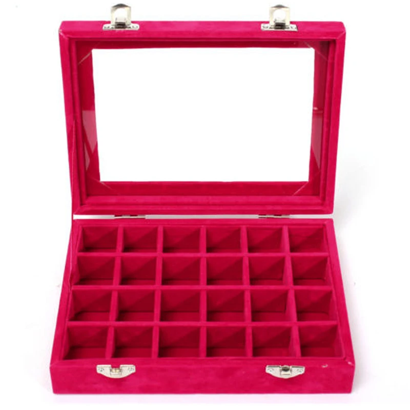 Jewelry Box Jewelry Box Ring Box Earrings Display Storage Double Lock Silver Buckle