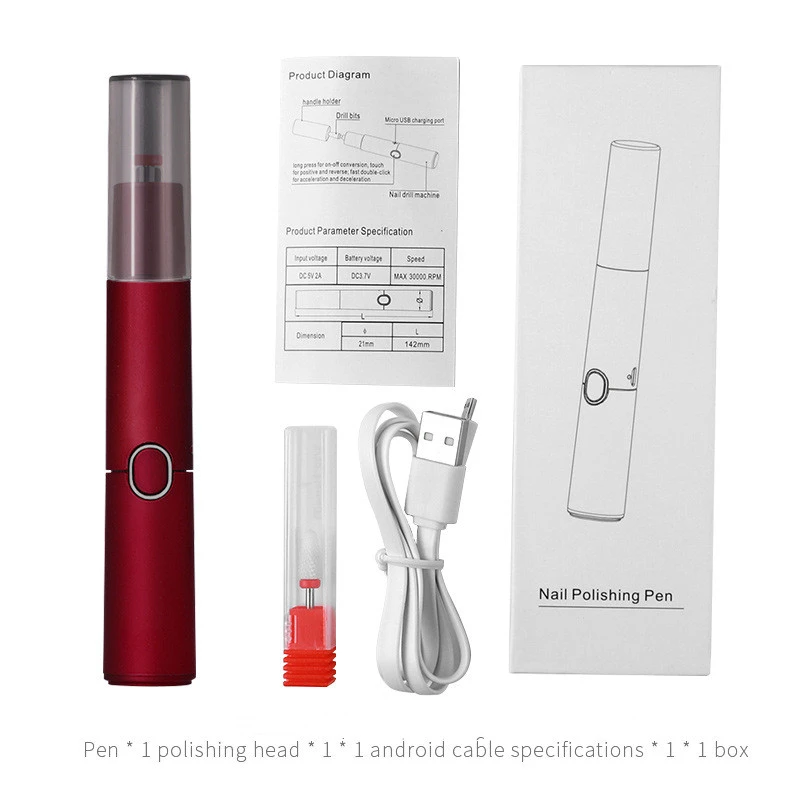 USB Portable Pen Type Mini Electric Nail Polisher
