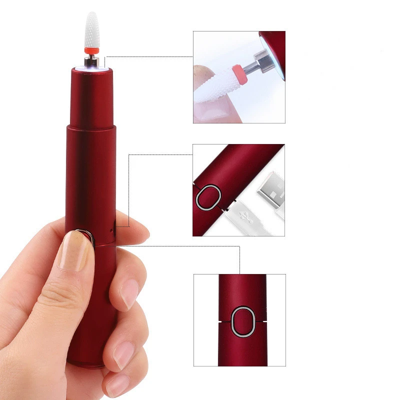 USB Portable Pen Type Mini Electric Nail Polisher