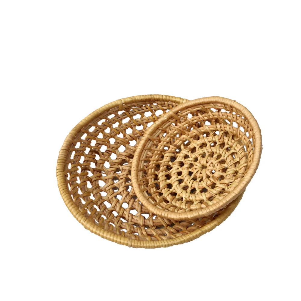 Handmade Rattan Fruit Basket Creative Breakfast Basket Bread Baking Tray