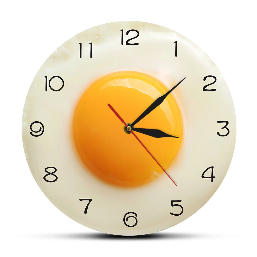 Creative Poached Egg Plastic Mirror Wall Clock