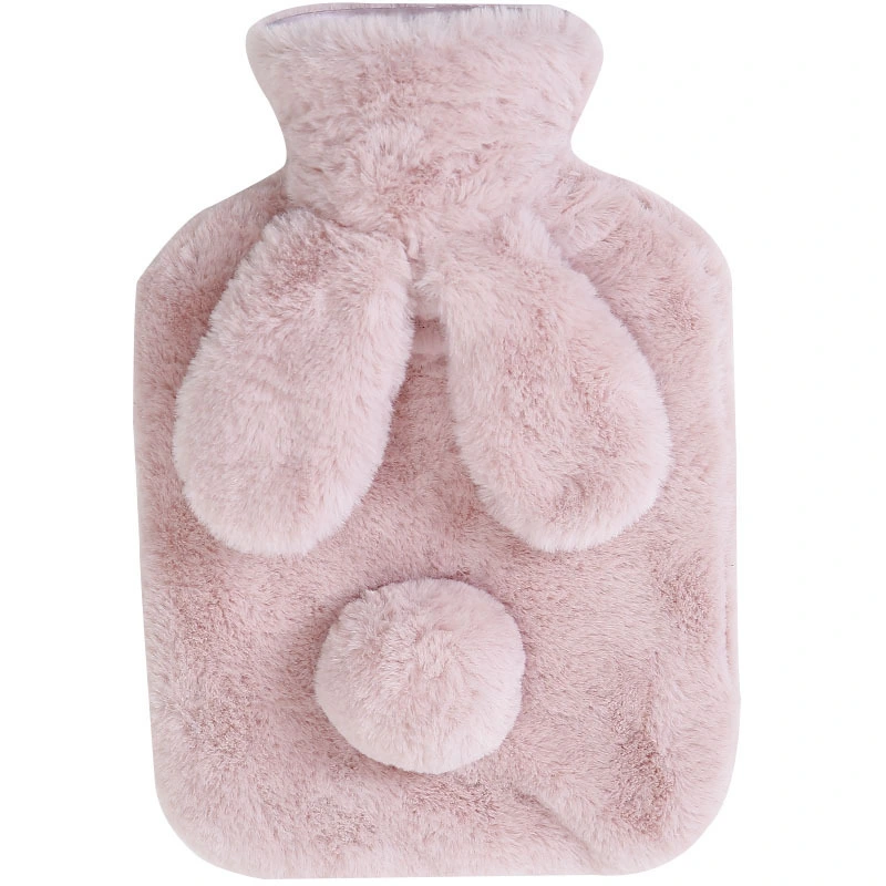 Ear rabbit Irrigation Hot Water Bottle, Winter Warm Rubber Cloth Cover