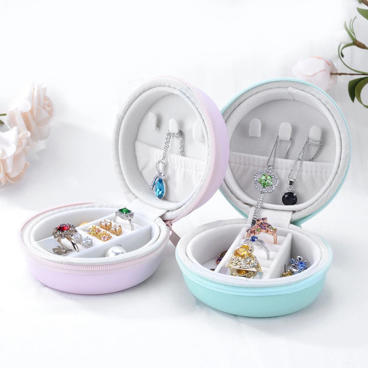 Macaron Ring Earrings Jewelry Storage Box Bag