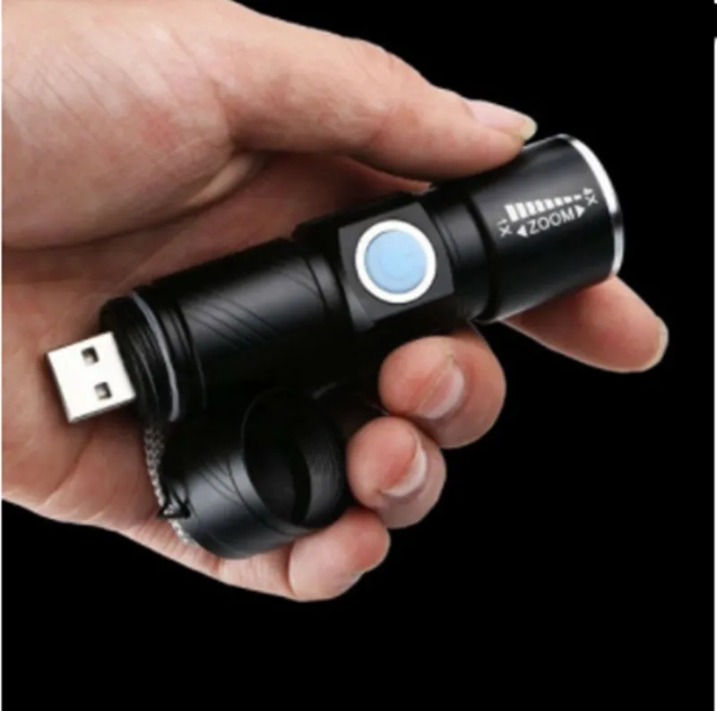 USB Rechargeable Mini Glare Flashlight Bicycle Front Light