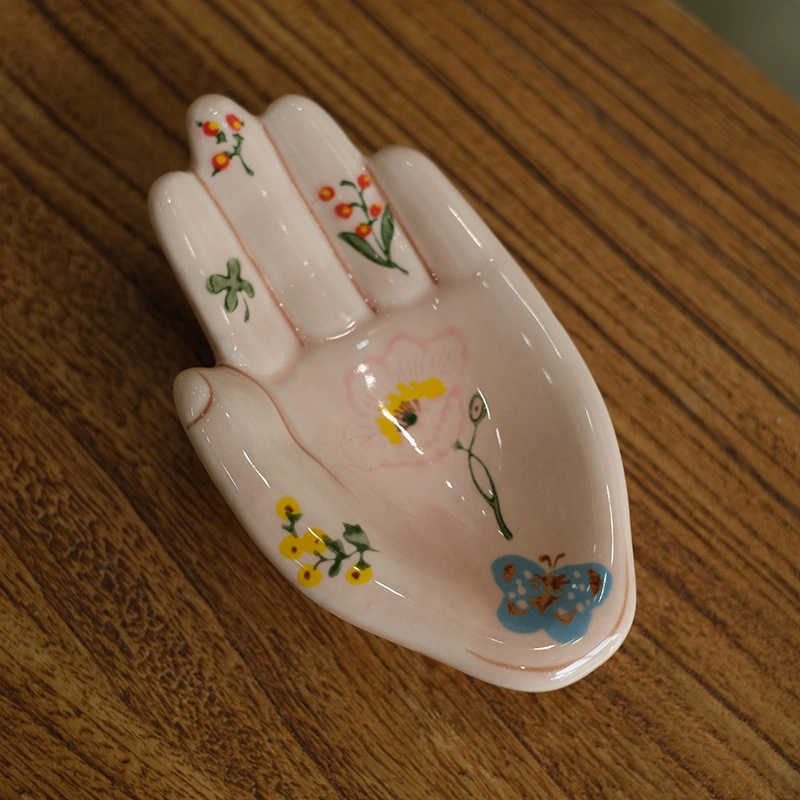 Mini Hand-painted Ceramic Palm Creative Tray