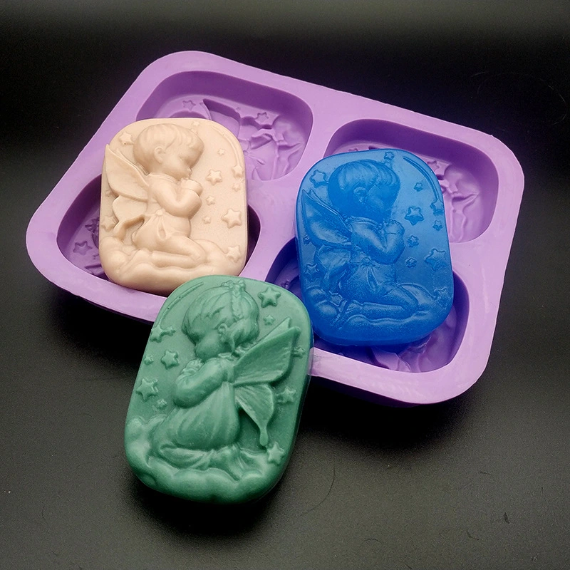 Four-hole Angel Handmade Soap Silicone Mold