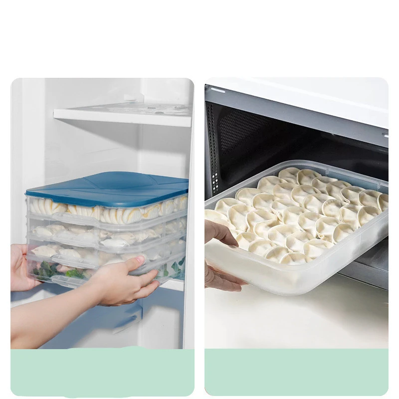 Simple Quick Frozen Dumpling Wonton Box Kitchen Refrigerator Food Storage Fresh Keeping Box