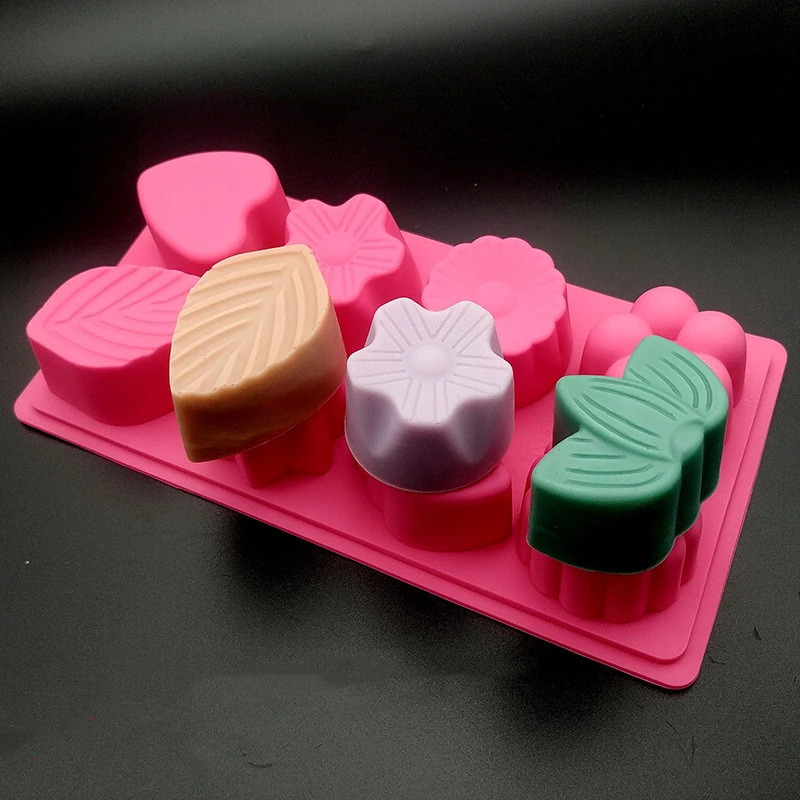 8 Flower-shaped Handmade Soap Silicone Mold