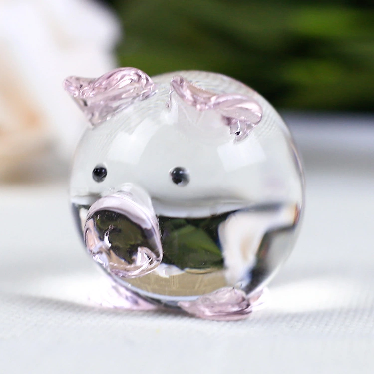 Crystal Glass Pig Home Decoration