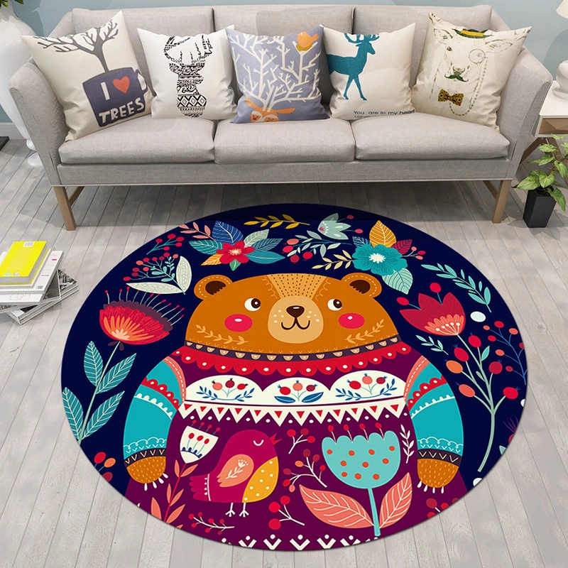 Cross - cross Tatami Mat Round Carpet With Crystal Plush