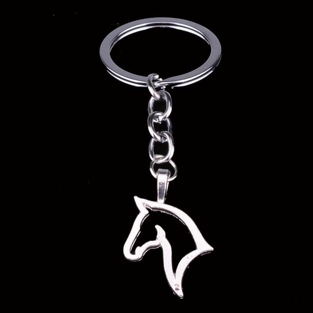 Good Friend Hollow Animal Horse Head Silver Keychain