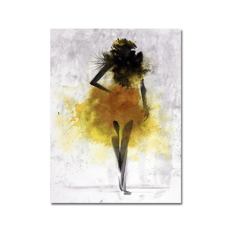 Abstract Watercolor Skirt Fashion Decoration Canvas Painting Modern Minimalist