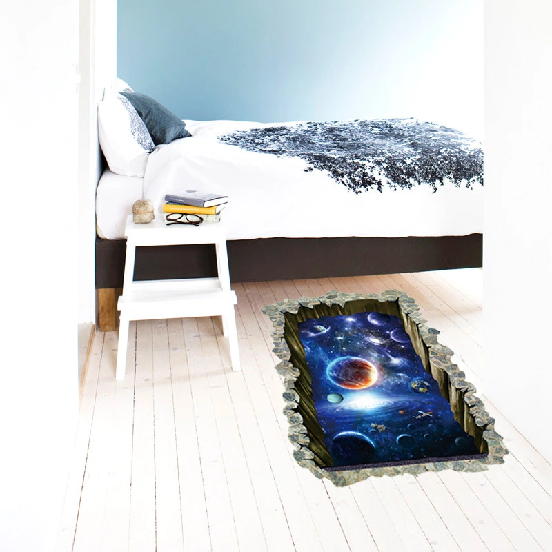 The New 3D Three-Dimensional Wall-Breaking Universe Planet Waterproof Sticker