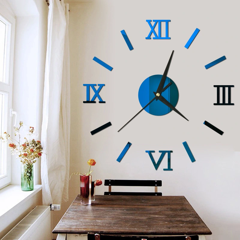 Roman Small Clock Mirror Wall Sticker Wall Clock Three Dimensional Decoration