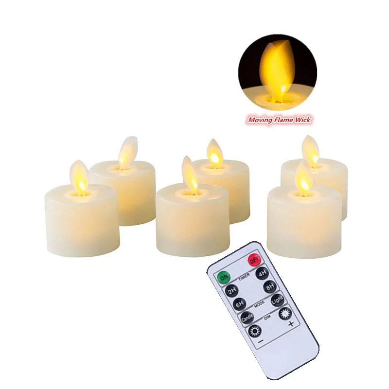 Remote Battery Operated Electric Candles Flickering Moving Wick Christmas LED Tea Light Candles