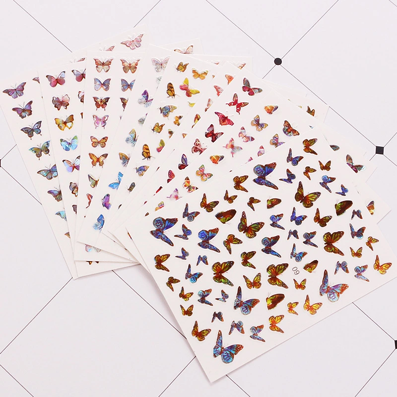 Nail Simulation Laser Butterfly Sticker