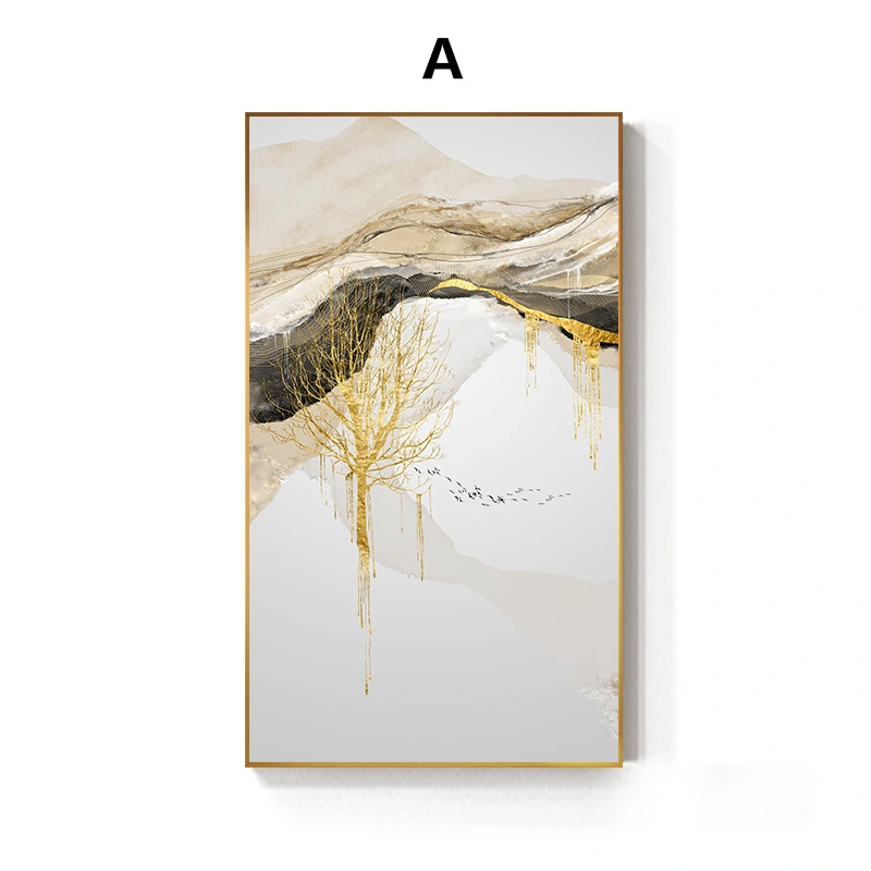 Abstract Flowing Golden Sunlight Painting Core Nordic Canvas Painting