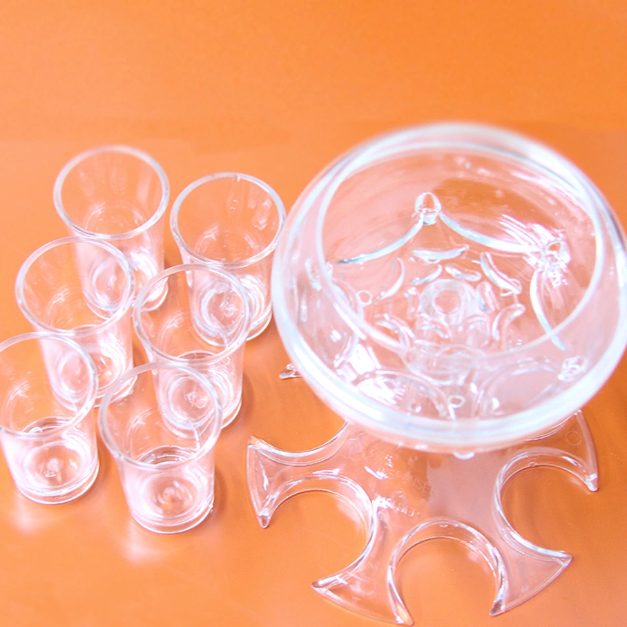 Automatic Diversion Of Six Transparent Wine Dispensers