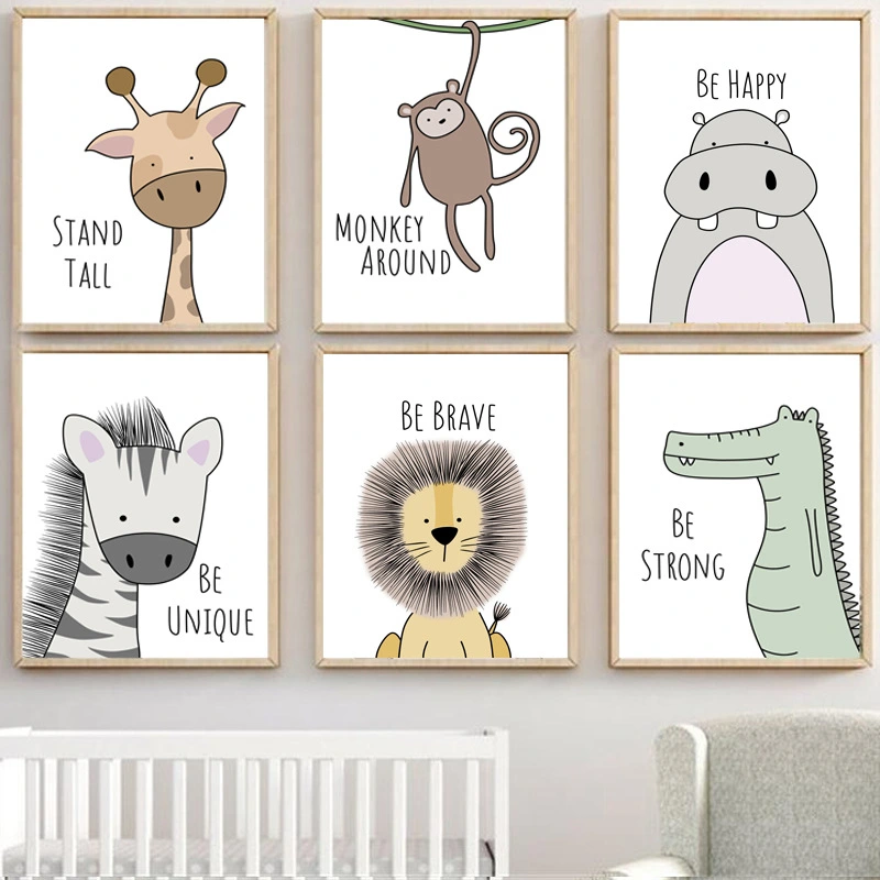 Cute Cartoon Animal Decoration Painting Children's Room