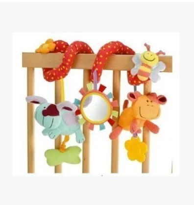  Infant Toddler Rattles Toys for Baby Stroller Crib Soft Rabbit Bear Style Pram Hanging Toys Plush Appease Doll Bed Accessories