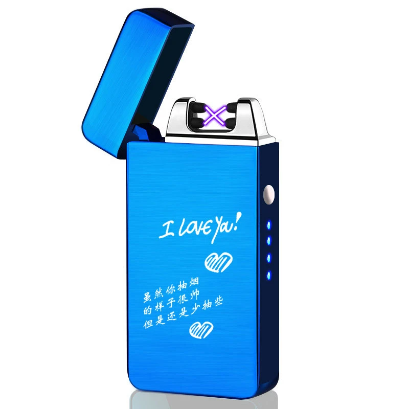 Metal Usb Charging Double  Lighter Customized Power Display