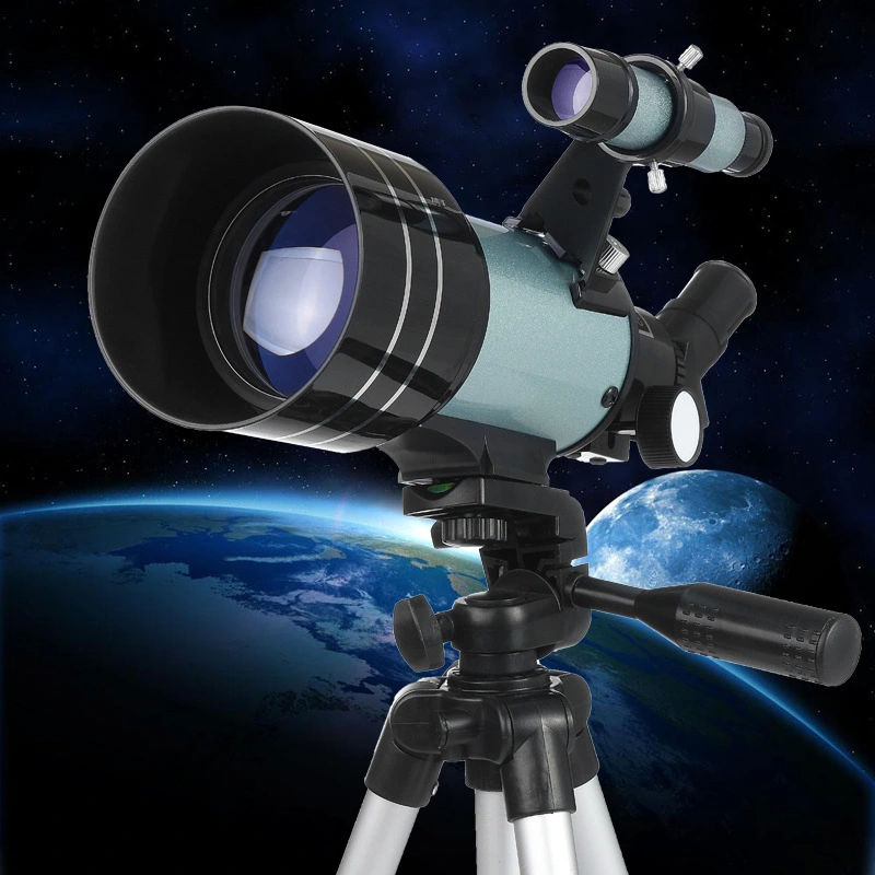 Professional Stargazing Children With Astronomical Telescope