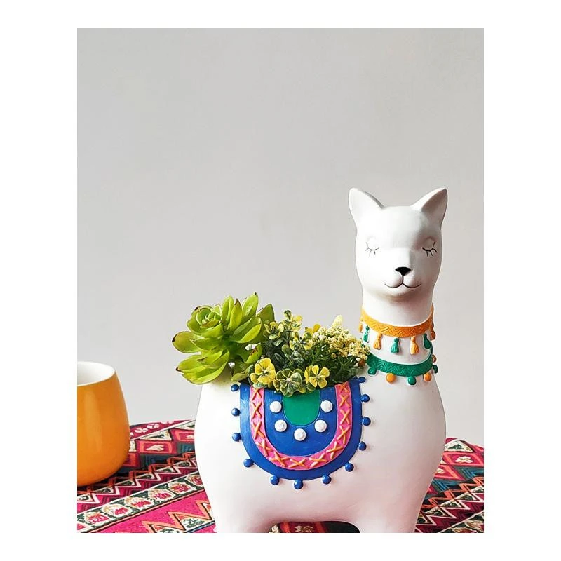 Alpaca Planter Resin Llama Flower Pot for Succulents Plants